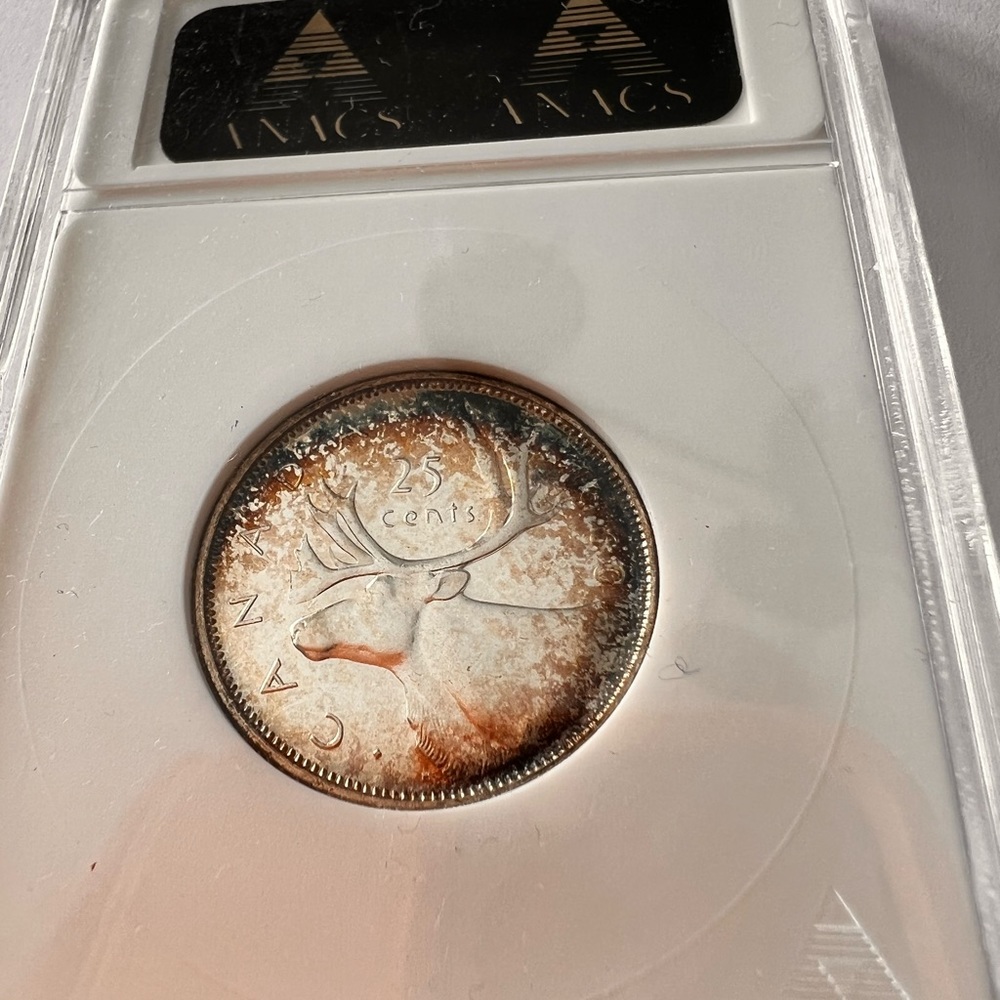 ANACS Graded MS65 PL 1960 Canadian 25c Beautifully toned!